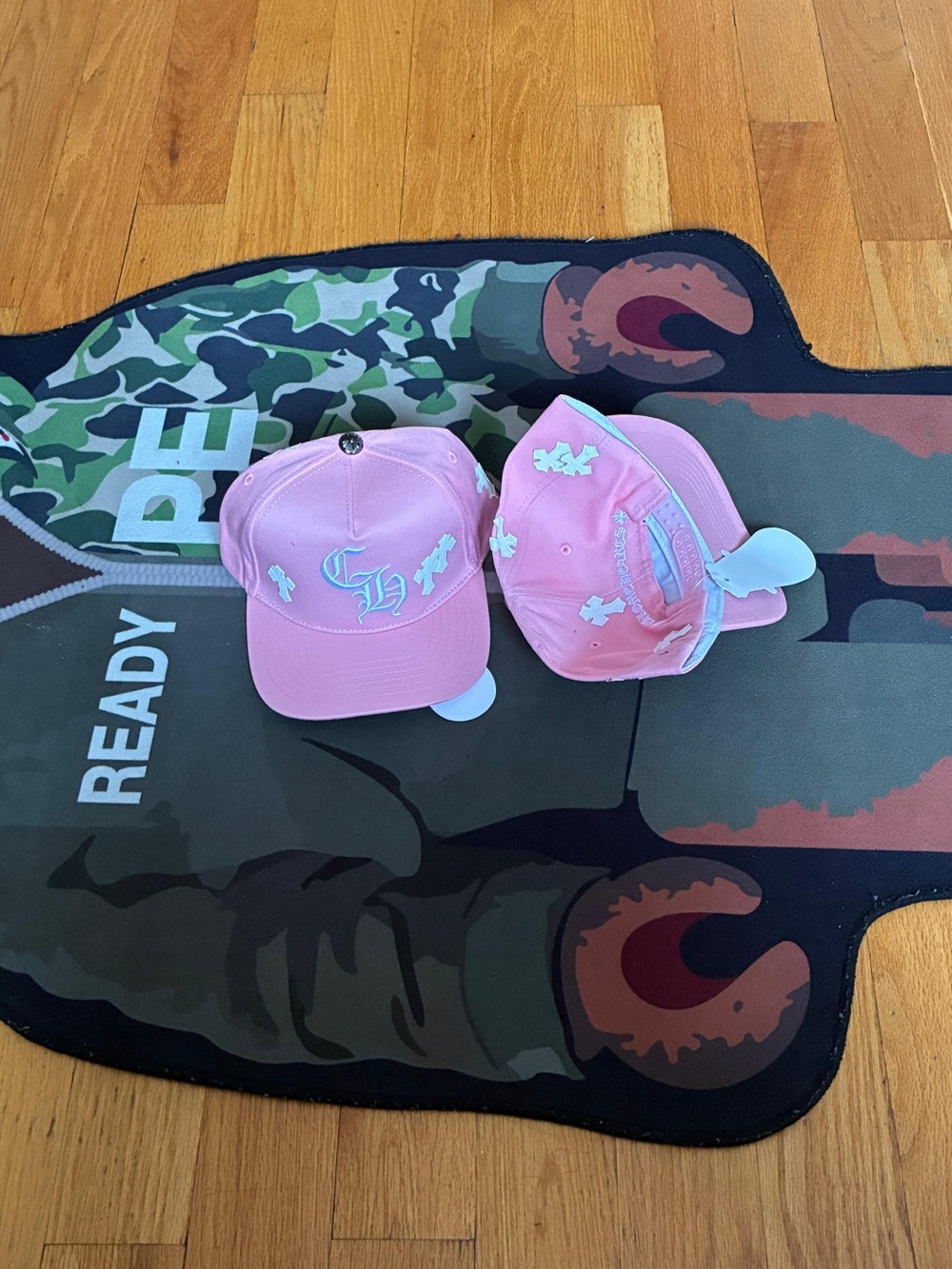 Chrome Hearts Pink Embroidered Baseball Cap